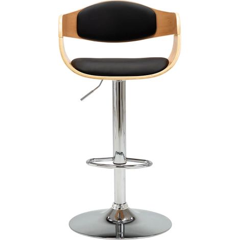 Maison Exclusive - Barhocker Schwarz Bugholz und Kunstleder (1/5)
