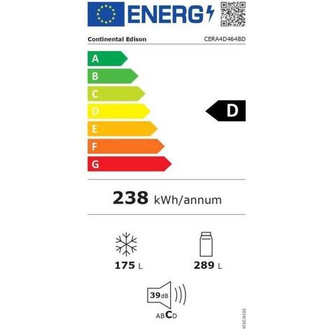 Kühlschrank continental edison CERA4D464BD Total No Frost 464L
