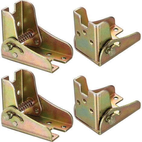 4 x Pieds de Table Rabattables avec Verrouillage, Pied de Table Pliable de 90 Degrés Auto-verrouillage, Support de Verrouillage Pliable (1/5)