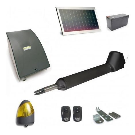 Kit de motorisation de portail solaire – Vérin télescopique 12V DC – Charge 200kg – Longueur 2,2m – Installation rapide – ME