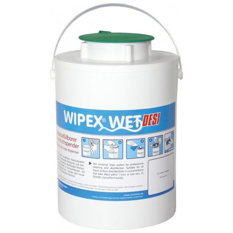 Distributeur de lingettes humides WIPEX-WET vert plastique
