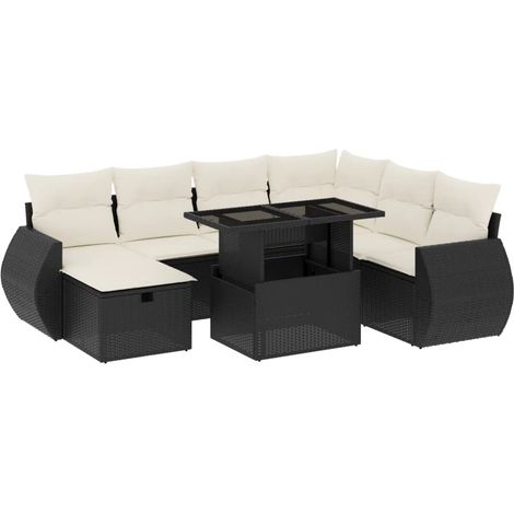 Maison Exclusive - Set de sofás de jardín 8 piezas y cojines ratá (1/5)