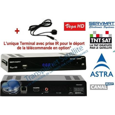 Kit Terminal TNTSAT VEGA HD PVR avec Cordon Infrarouge et Cordon HDMI offert