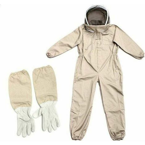 Combinaison apiculteur professionnelle XL avec voile autoportant et gants longs, tenue de protection en coton respirant pour homme et femme (1/4)