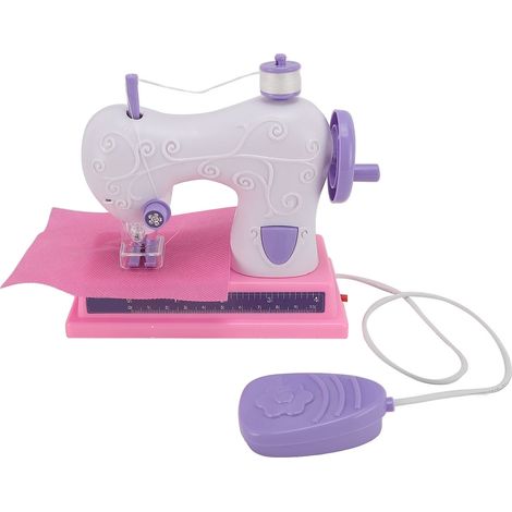 Machine à coudre pour enfants, jouet à monter soi-même, machine à coudre électrique rechargeable USB, ensemble de jouet violet pour enfants (1/5)