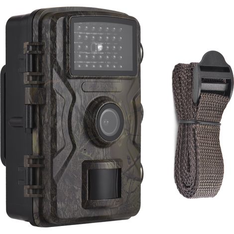 Caméra de chasse 1080p, 16 MP, avec écran couleur TFT 2 pouces, temps de déclenchement de 0,8 s, vision nocturne infrarouge, détection de mouvement, étanche IP66. (1/2)