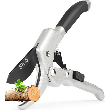 Gartenschere, Bypass-Gartenschere, 20 mm Schnittdurchmesser, Klingen aus SK5-Legierungsstahl mit Antihaftbeschichtung, Seilzug-Gartenschere, professionelle Gartenschere (1/5)