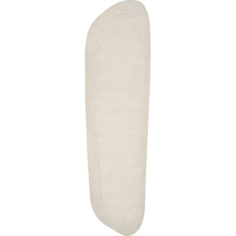Tappeto moderno fatto a mano soggiorno corridoio home office 80 x 250 cm pelo basso lana viscosa beige Berani (1/5)