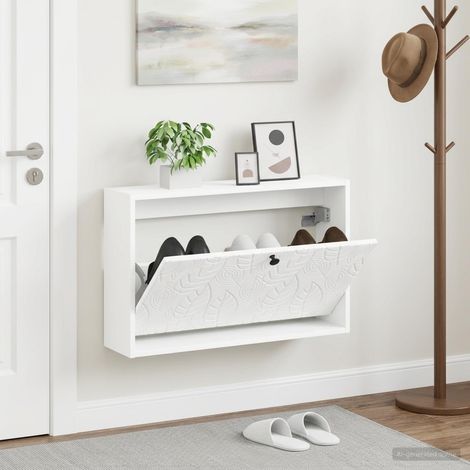 vidaXL Wall-Mounted Shoe Cabinet DELFT 71 x 17 x 43 cm Engineered Wood (1/5)