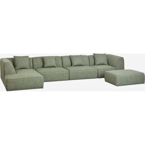 Canapé modulable méridienne gauche 4 pièces avec pouf rembourré Cardea SKLUM (1/5)