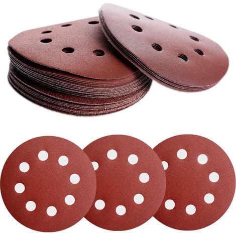 Disques ponçage 125mm grain 2500 8 trous pour ponceuses long col, lot de 50 (1/4)