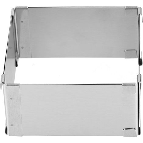 Retractable Cake Mold with Adjustable Square Foam Ring in Stainless Steel with Non-Stick Sanding for Baking Cakes (1/5)