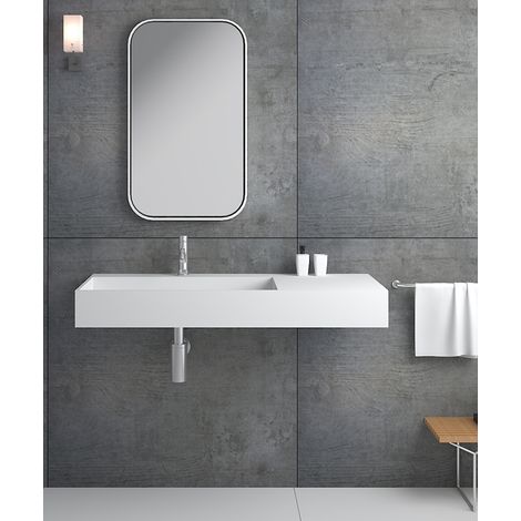 Lavabo rectangular suspendido Blanco mate - Bumba