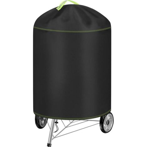 Housse Barbecue Exterieur Rond, 420D Oxford Bache Barbecue Exterieur Protection Ø77 x 90 cm, Anti-Vent/Solei/l'eau, Bache Barbecue Housse De Protection pour Weber 57 cm (1/5)