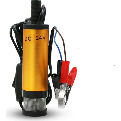 24V Pompe à Huile avec Clip, Diesel, Huile de Chauffage Pompe Submersible Eau Transfert de Carburant Allume Cigare avec Filtre Amovible pour Caravane, Bateau Marin (1/3)