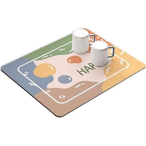Tapis égouttoir de cuisine 30 x 40 cm, ultra-absorbant - Happy/Splash (1/2)