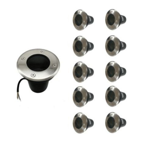 Silamp – Pack de 10 spots LED encastrables extérieurs GU10 – Indice de protection IP65 – Lumière blanche chaude 3000K – Économie d'énergie (1/5)