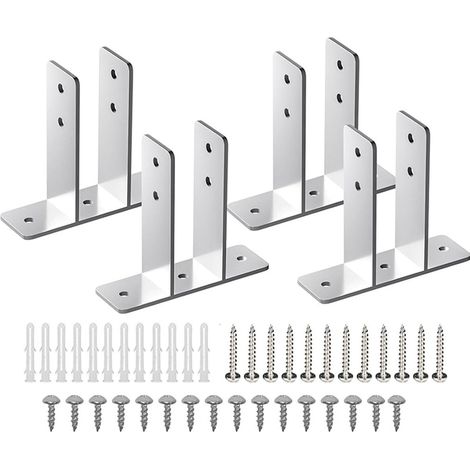 Supports de grille d'urinoir Fafeicy, chromés, lot de 4 avec 3 trous