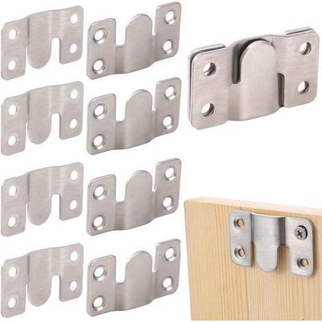 10 Pièces Support Montage Encastré Dissimulé,Supports Suspension Emboîtement Robuste,Connecteur de Meubles,Matériel Suspension Mural Acier Inox (1/5)