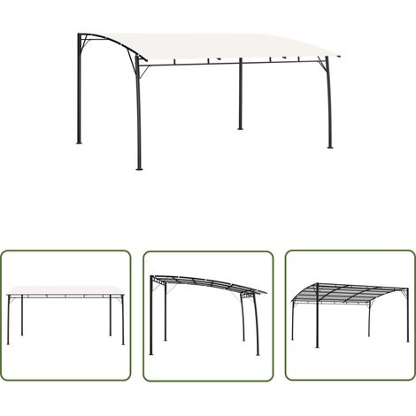The Living Store Garten-Sonnenschutz 4x3x2,55 m Cremeweiß - Gartensonnenspender - Gartenzelt - Pergola - Überdachung - Terrasse (1/5)