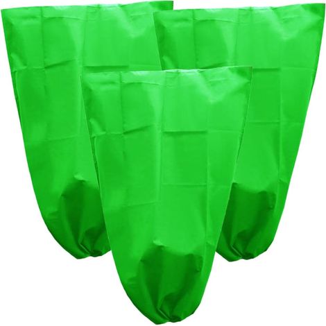 3-teiliges Pflanzenschutz-Set, Winterbaumschutz, Frostschutz mit Kordelzug (Grün, 80 x 60 cm)