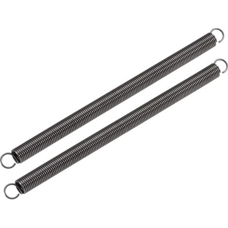 Tension Spring Extension Springs 10mm OD, 1.2mm Wire Dimension, 306mm Extendable Length 180mm Free Length Steel 3kg Load Capacity Grey 2pcs (1/4)