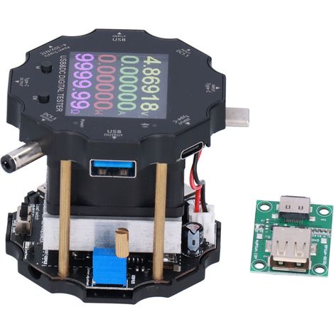 Testeur USB, multimètre numérique 3 en 1 avec écran LED haute définition et boîtier de test de tension, courant et puissance. (1/5)