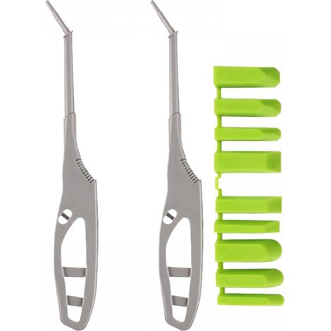Ensemble de deux grattoirs en caoutchouc 9 en 1, grattoirs multi-usages en silicone pour éliminer la colle, le coulis et les résidus de verre, vert (1/5)