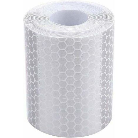 Cinta reflectante, 5 cm de ancho x 3 m de largo, para coches, motocicletas, camiones, tractores y remolques, cinta de advertencia de seguridad (blanca) - Crezuo
