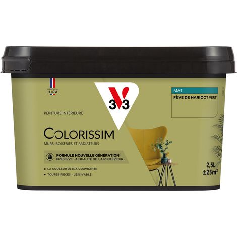 Peinture murale intérieure Colorissim® V33 Fève de haricot vert Mat 2,5L