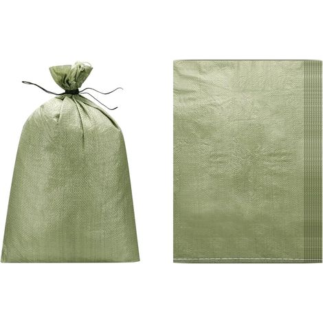 Lot de 10 sacs de sable robustes (50 x 74,9 cm, gris) (10 pièces), sacs de sable vides en polypropylène tissé, sacs de sable pour inondation, construction, sacs de terre (1/5)