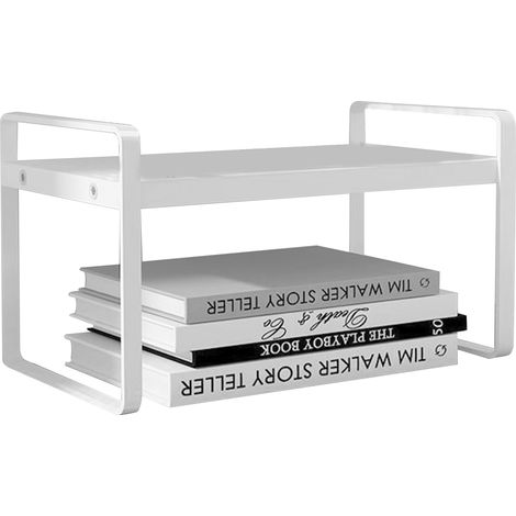 Étagère de bureau, organiseur de bureau, étagère de rangement pour bureau, blanc chaud, style simple (1/5)