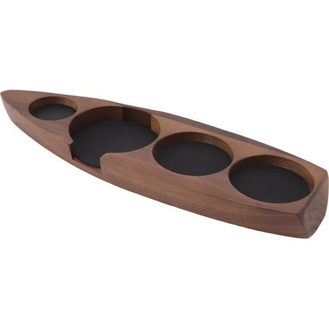Holzständer für Kaffeetamper, Tampermatte, Kaffeemaschinenständer, Aufbewahrungsbasis, Walnussfarbe, großes Modell für 58 mm (2,3 Zoll) Tamper. (1/5)