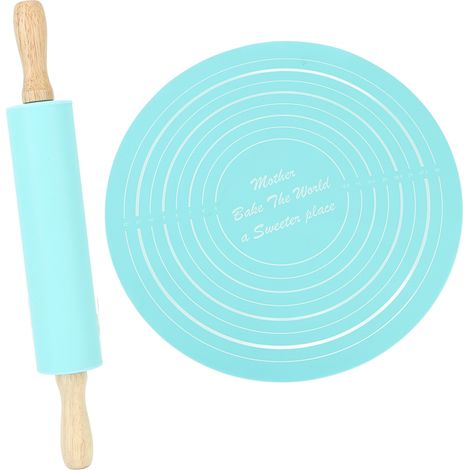 Rouleau à pâtisserie, tapis de cuisson, grand outil de pétrissage en Silicone pour la cuisine, bleu (1/5)