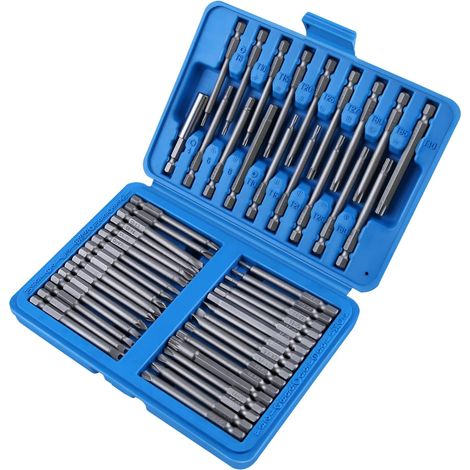 JSSEVN - 50-piece security bit set with case, 3" extra-long magnetic driver kit, drill screwdriver bits (1/5)