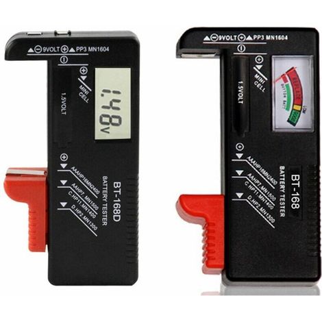 Lot de 2 Testeurs de Batterie Numérique Contrôleur de Tension et Contrôleur de Niveau de Puissance Combo pour AA AAA C D 9V 1.5V Pile Bouton（Piles non incluses）