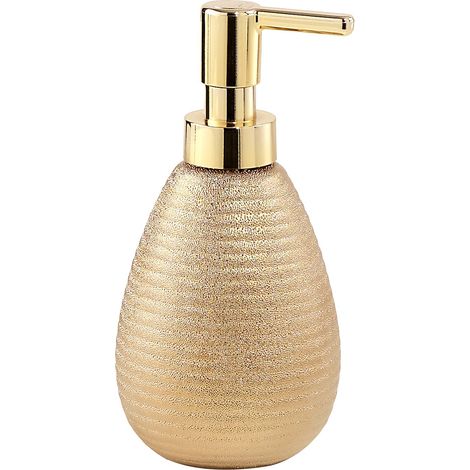 Gedy Oro, G-Astrid Dosasapone Bagno, Dimensioni 16,6X8,3X8,3 CM Peso 0,226 kg, Dispenser Sapone in Ceramica, Anni di Garanzia 2, Design R&S, Unica (1/5)