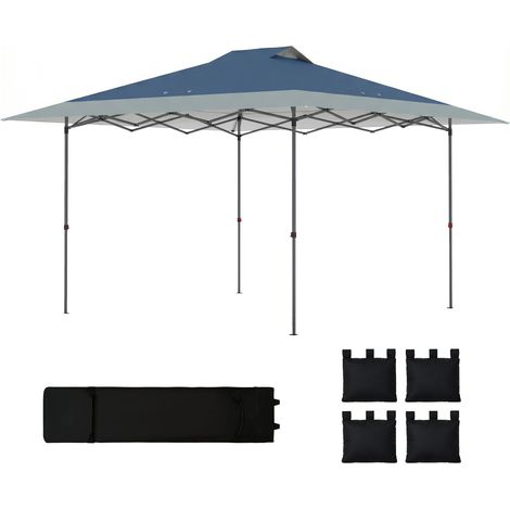 Pavillon étanche 4x4 m, protection UV 50+, pliable, montage facile, fermeture en une seule étape, résistant à l'hiver