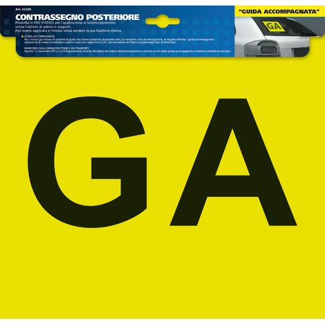 Contrassegno GA (Guida Accompagnata) - Posteriore (1/3)