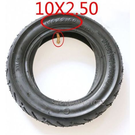 Pneu Gonflable - 10 X 2.50 Pouces - Pour Scooter Électrique Et Vélo - En Caoutchouc - 1 Pièce (1/4)