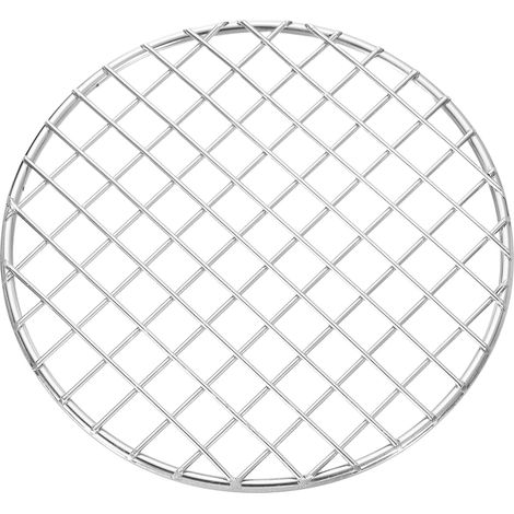 Grille de gril ronde Dia 6.5 pouces grille de gril à fil croisé en acier inoxydable pour la cuisson au four, cuisson à l'air, argent (1/5)