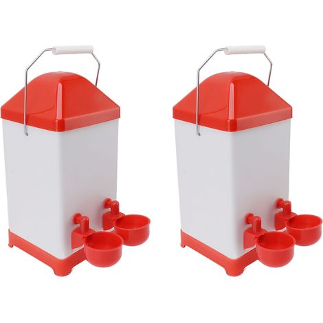 Automatisches Hühnertränke-Set mit Futternapf und Futteranschluss für die Geflügelzucht (1/5)