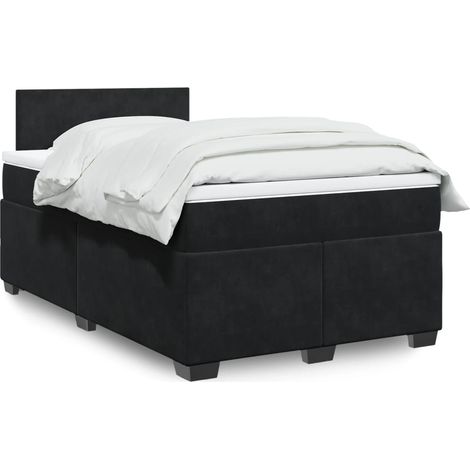 Boxspringbett mit Matratze Schwarz 120x200 cm Samt