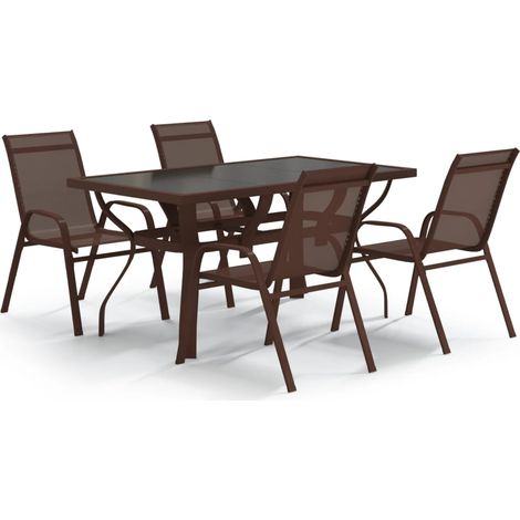 Maison Exclusive - Set da Pranzo da Giardino 5 pz Marrone e Nero