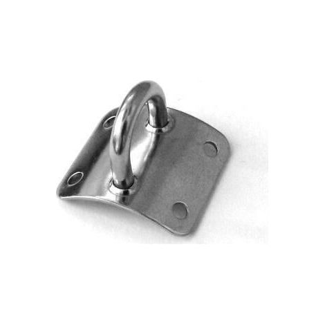Anneau vertical sur platine arrondie inox A2