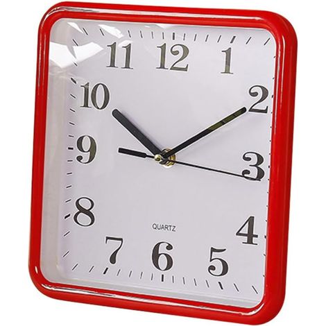 Horloge Murale Carrée Numérique Aiguille Balayage Silencieux, Design Simple et Décoratif, Plastique, sans Pile, pour Bureau et Maison, Usage Mural Décoration Couleur Aléatoire (1/5)