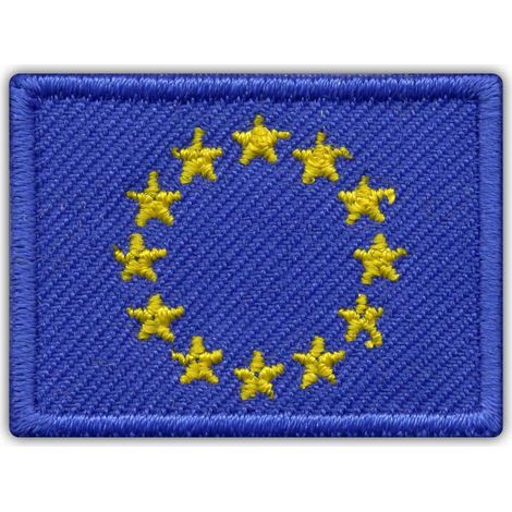 Aufnäher mit EU-Flagge (Kragenflagge) – Magnetische Rückseite – Gestickter Aufnäher/Abzeichen/Emblem