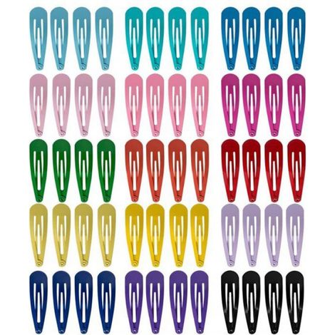 Pinces À Cheveux - Métal 5 cm - Antidérapantes - Pour Enfants Et Adultes - Lot De 44 Pièces (1/5)