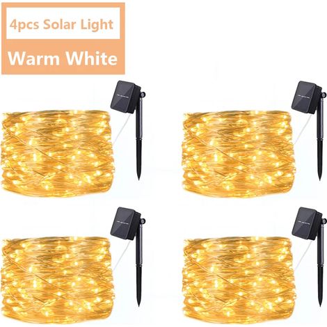 Guirlande lumineuse féérique LED (7 m, 50 LED, 4 LED blanc chaud) étanche, à énergie solaire, idéale pour décorer un sapin de Noël ou un jardin. Compatible avec les décorations de jardin et d'arbre. (1/5)