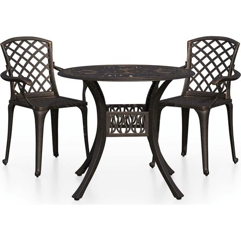 Maison Exclusive - 3-tlg. Bistro-Set Aluminiumguss Bronzen (1/5)